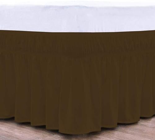 HIGH LANE BEDDING Twin Wrap Around Bed Skirt 14 Drop Chocolate
