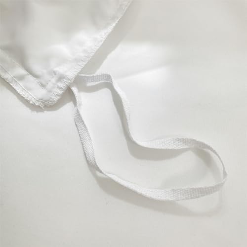 White Lace Ruffled Queen Duvet Set with Bow Closure for Kids