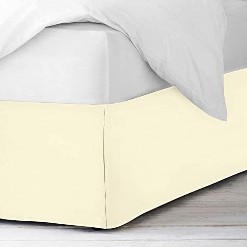 Box Pleated Bed Skirt Queen 18 Ivory Solid