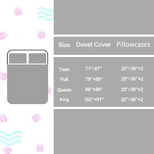 HOSIMA Grey Butterfly Duvet Cover Set for Girls