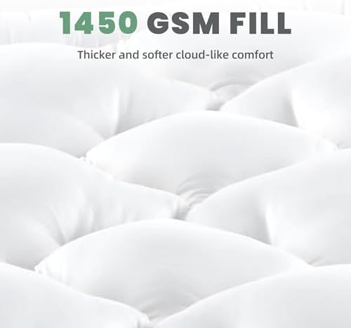 BDEUS Twin Mattress Pad 1450 GSM Four Leaf Clover Supporter