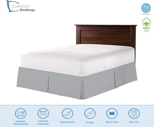 Comfort Beddings Magic Bed Skirt King 12 Inch Drop Grey