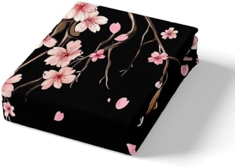 Feelyou Cherry Blossom Capybara Fitted Sheet Set Twin Size