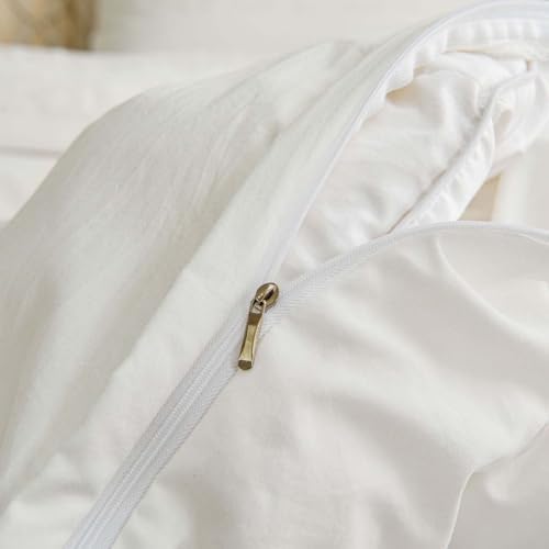White Duvet Cover Set with Zipper and Pillowcase
