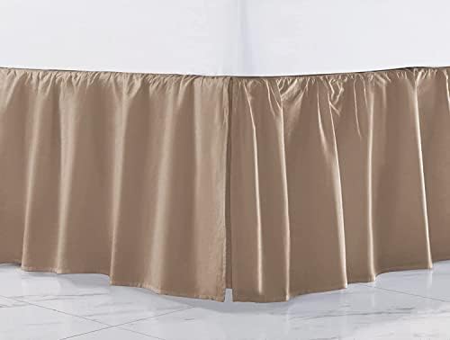 Taupe Ruffle Bed Skirt with 14 Drop - California King