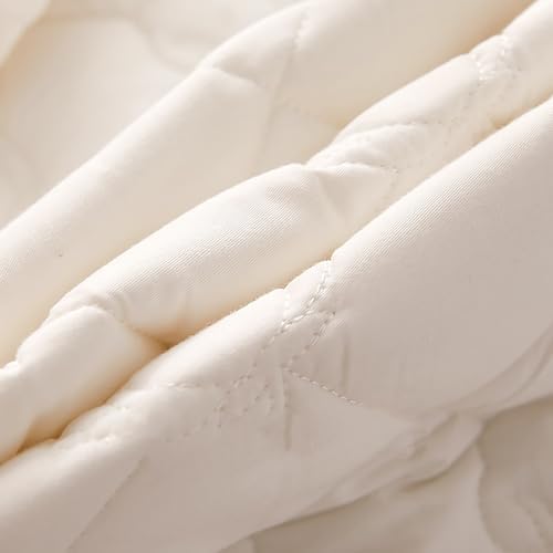 Extra Deep Pocket Fitted Sheet with Quilted Mattress Pad and Non Slip Cover