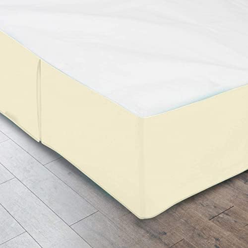 Box Pleated Bed Skirt Queen 18 Ivory Solid