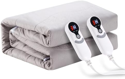 Electric Mattress Pad Queen Size 60x80 Gray with 6 Heat Levels