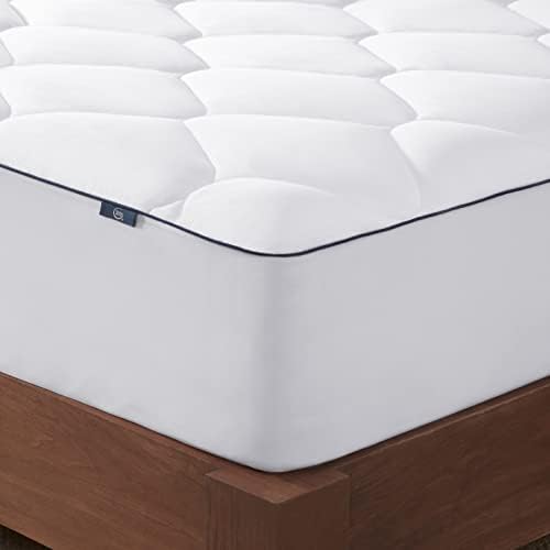Serta Ocean Breeze Breathable Pillow Top Mattress Pad Protector - Queen White 1