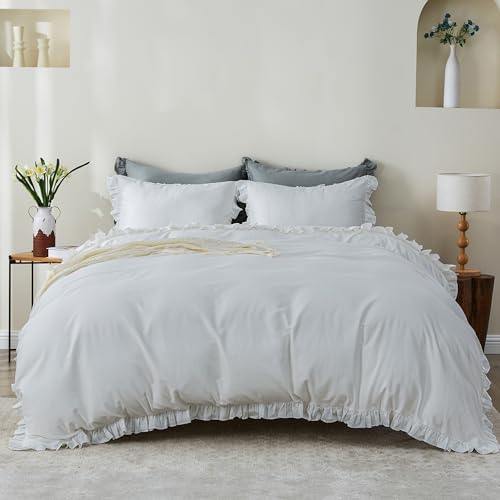SimpleOpulence Organic Cotton Ruffle Duvet Set 2Pcs Twin