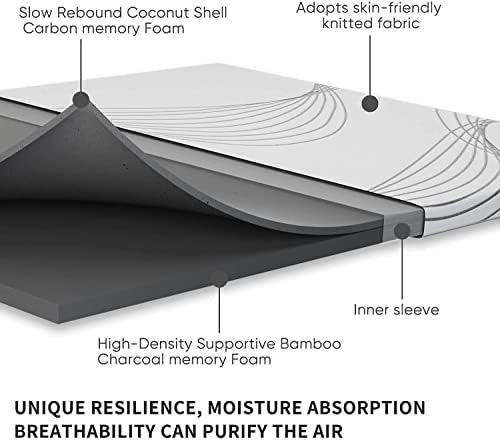 FLEXPEDIC 3 Inch Mattress Topper with Coconut Shell Carbon and 3D Breathable Mesh