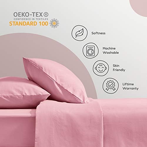 SLEEP ZONE Kids Twin Sheet Set - Ballet Pink 3-Piece