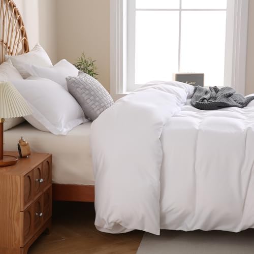 JSD White Duvet Cover Set Twin Size 2 Piece