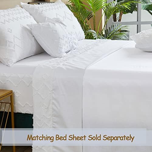 FADFAY White Boho Pom Pom Duvet Cover Set Twin XL