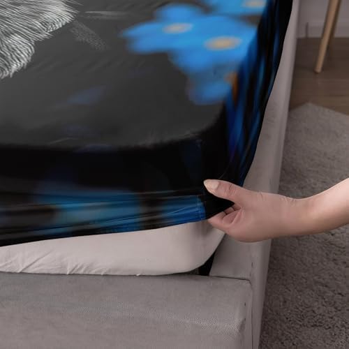UEVBF Black Cat Fitted Sheet Set Twin Size