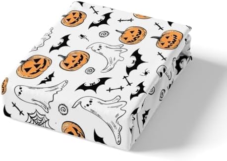 Feelyou Halloween Duvet Cover Set with Fitted Sheet and Pillowcases