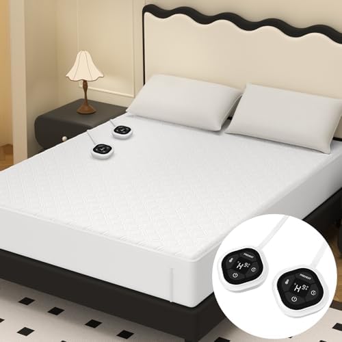 HOMLYNS LuxeHeat Queen Heated Mattress Pad with Dual Control and 10 Heat Levels