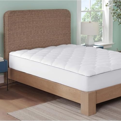 Serta Ocean Breeze Breathable Pillow Top Mattress Pad Protector - Queen White 1