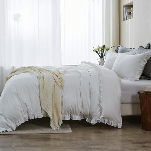 SimpleOpulence Organic Cotton Ruffle Duvet Set 2Pcs Twin