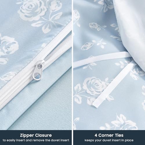 Wake In Cloud Coquette Duvet Cover Set Floral Queen Size