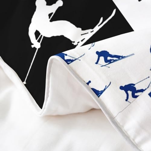 Feelyou Cotton Duvet Cover Twin Size Ski Jumping Themed