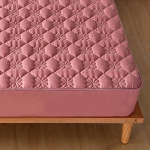 FCLDESHOP Fitted Mattress Pad Cover with Quilted Design