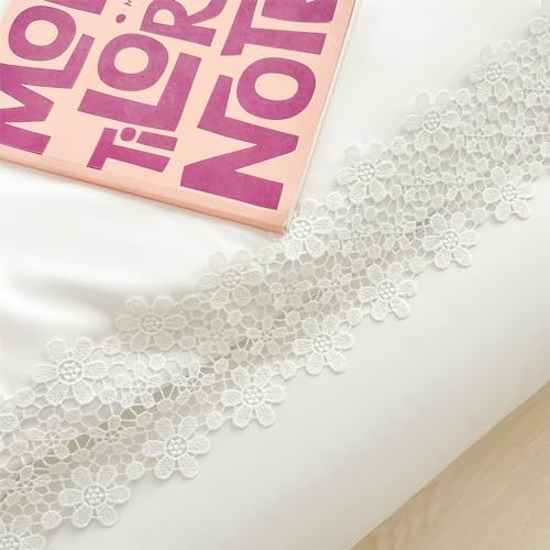 IHOUSTRIY Twin Duvet Cover Set with Zipper Lace Ruffle