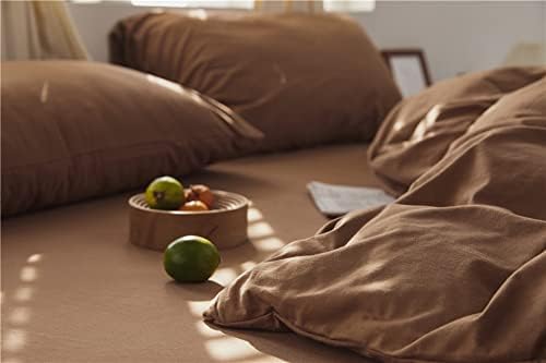 Omelas Brown Duvet Cover Set Twin Size 66x90in