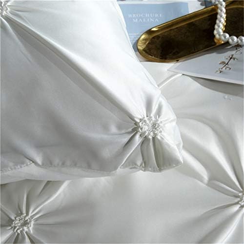 Erosebridal White Pinch Pleated Duvet Cover Set Twin Size 1