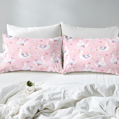 Feelyou Cartoon Swan Kids Sheet Set Full Size