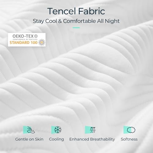 LINSY LIVING 3 Inch Firm Mattress Topper with Tencel Cover