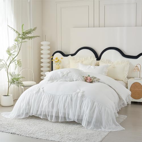 IHOUSTRIY Duvet Cover Twin Size Set with Bowtie and Zipper