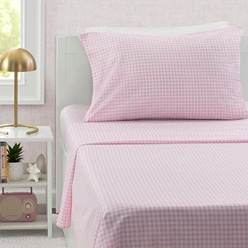Delta Children 3-Piece Twin Sheet Set Pink Gingham