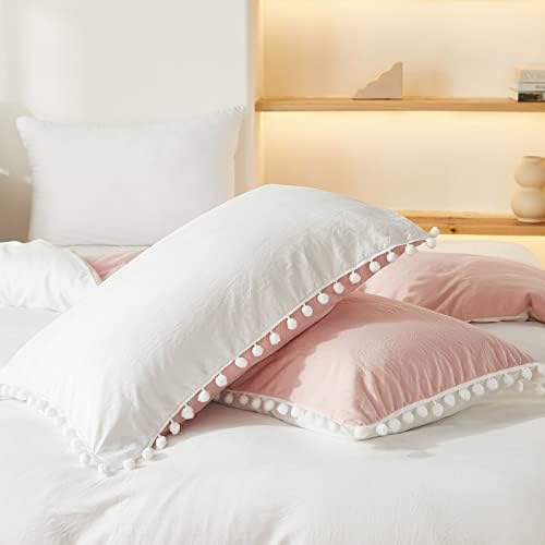 Bedbay Boho Queen Duvet Cover Set with Pom Pom Fringe 1