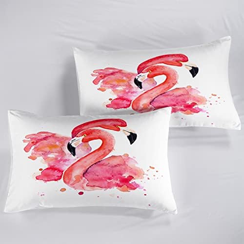 AILONEN Flamingo Duvet Cover Set King Size 1