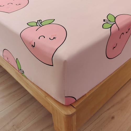 SDY 3PCS Pink Peach Print Sheet Set Twin Size