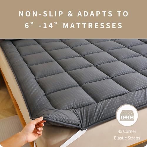 FISHDRU Quilted Fitted Mattress Pad Twin Size