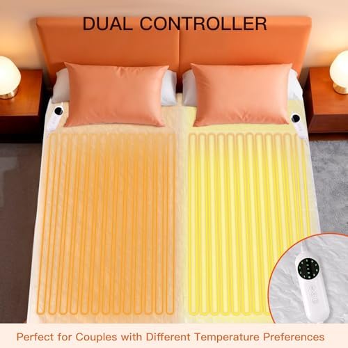 OLIFE Heated Mattress Pad Queen Size with Dual Controller