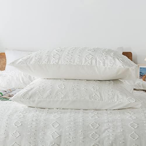 Brandream Boho White Tufted Duvet Cover Set