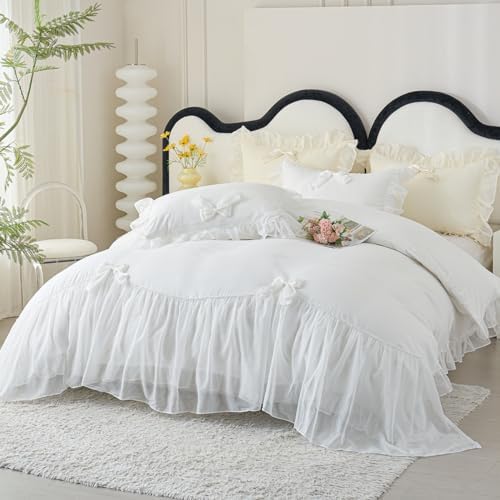 IHOUSTRIY Duvet Cover Twin Size Set with Bowtie and Zipper