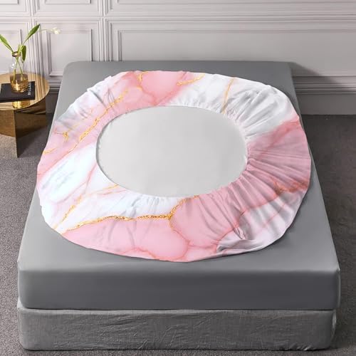FUYEUN Pink Marble Sheets Set Twin Size Kids Girls Bedroom Bedding