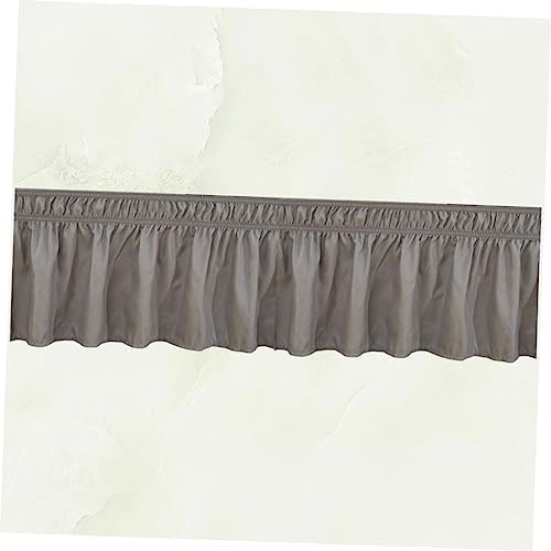 HONMEET Ruffled Bed Skirt Grey Solid Sheet Bedding with Elastic Band