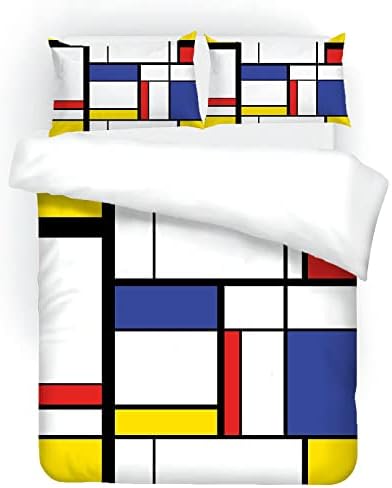 LTAETHC King Size Duvet Cover Set with 3D Mosaic Pattern