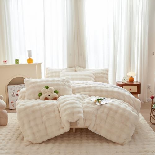 Roscloud Rabbit Plush Duvet Cover Set 3PC 1