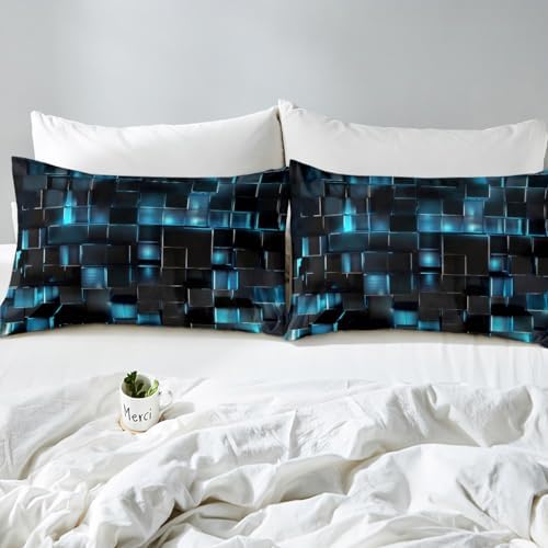 Erosebridal Black and Blue Duvet Cover Set