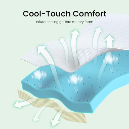 Marsail 3 Inch Cooling Gel Mattress Topper for Twin