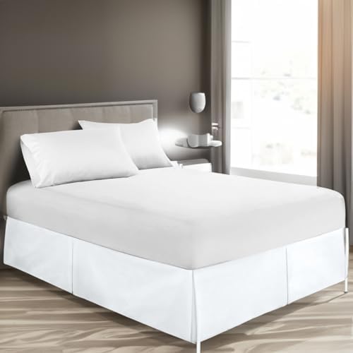 SCI 8 Inch Pleated Bedskirt - Twin Size White 1