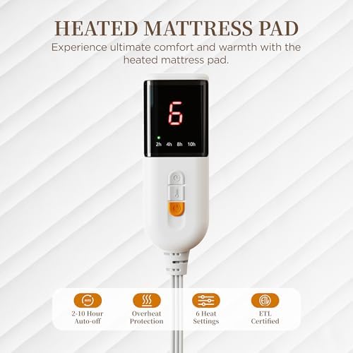 Texciting Heated Mattress Pad Queen Size with Dual Controllers