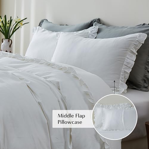 SimpleOpulence Organic Cotton Ruffle Duvet Set 2Pcs Twin