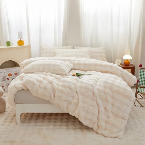 Roscloud Rabbit Plush Duvet Cover Set 3PC 1